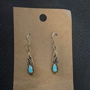 Elegant Gold and Turquoise Drop Earrings